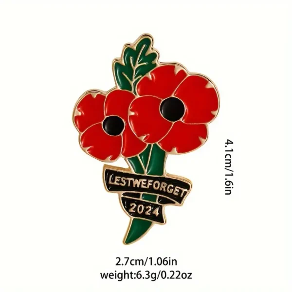 565f4241-b8be-4bb9-8e7b-aa8a02edf4d2 Cute Alloy Poppy Brooch Pin