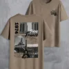 Men's English Print Crew Neck T-Shirt Set