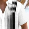 Men's Casual Coconut Tree Stripe Print Shirt