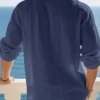 Men's Solid Color Linen Shirt