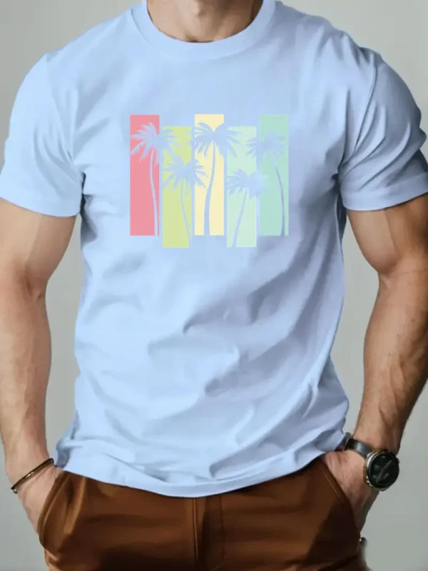 Men's Tropical Palm Tree Cotton T-Shirt