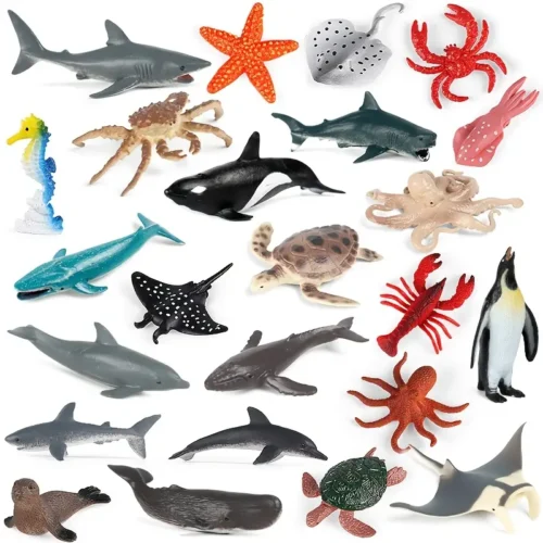 24pcs OceanBreeze Mini Marine Animal Figurine Set
