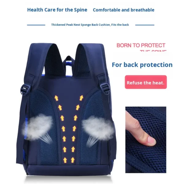 H313f4487d8914e58b2058eca03608186w.webp Reflective Spine-Protection Schoolbag for Grades 1–6 – Boys & Girls