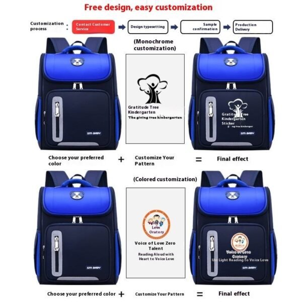 Hd0c8074de7b74dc8bdf10c5066cc4574Q.jpg Reflective Spine-Protection Schoolbag for Grades 1–6 – Boys & Girls