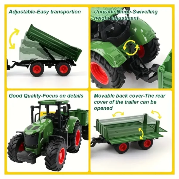 41.91cm Large Farm Tractor and Trailer Set